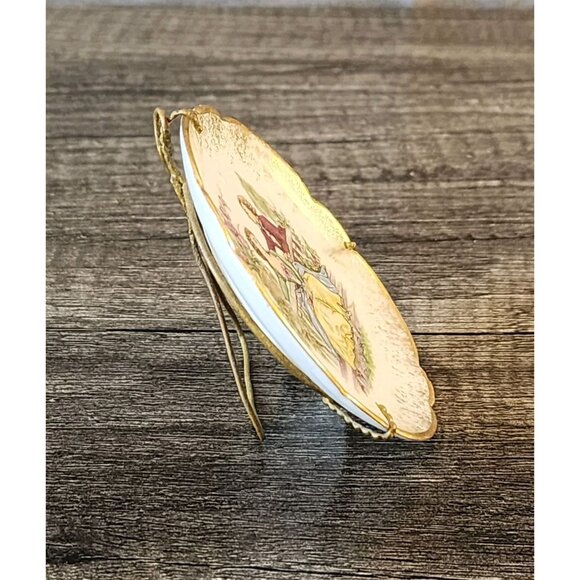 Vintage Miniature Limoges France Souvenir Porcelain Plate with Stand - Picture 2 of 9